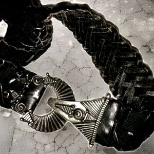 Genuine Leather Braided Belt, Metal Buckle, 36"-39", New